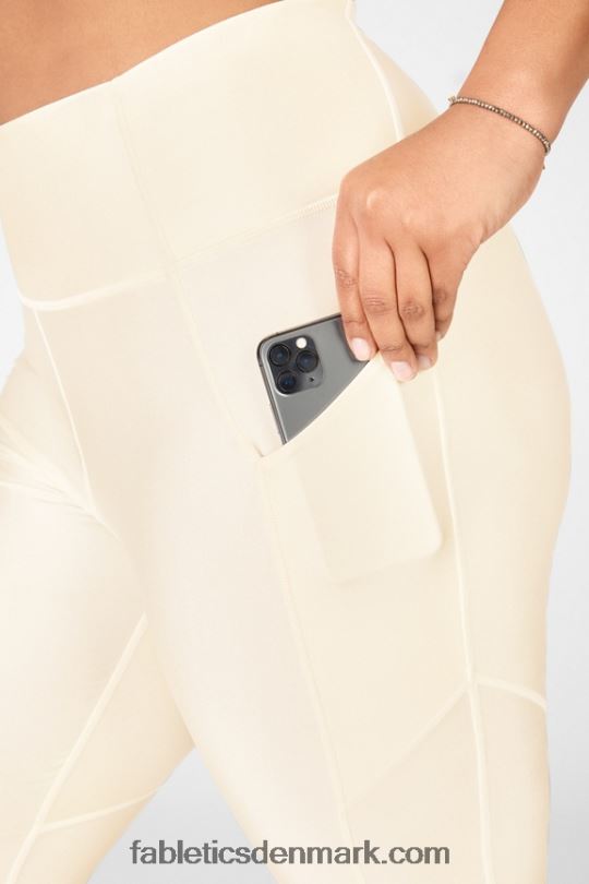 Fabletics Kvinder oasis pureluxe højtaljet shine 7/8 legging PNX2T900 smørcreme glans