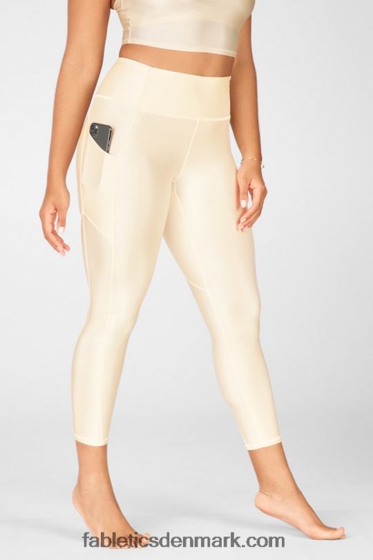 Fabletics Kvinder oasis pureluxe højtaljet shine 7/8 legging PNX2T924 smørcreme glans