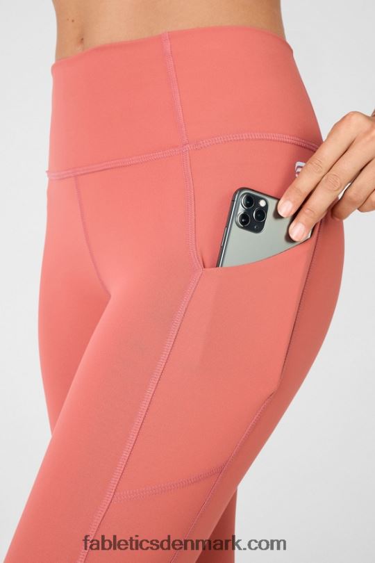 Fabletics Kvinder oasis pureluxe højtaljet twist 7/8 legging PNX2T1149 støvet cedertræ