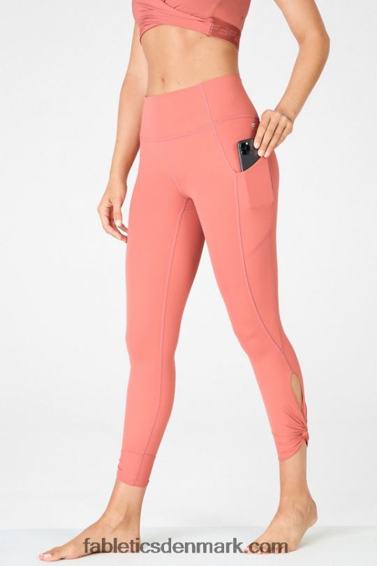 Fabletics Kvinder oasis pureluxe højtaljet twist 7/8 legging PNX2T1149 støvet cedertræ