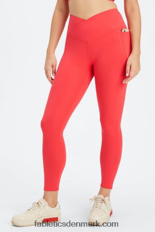 Fabletics Kvinder oasis pureluxe hw crossover 7/8 legging PNX2T931 jordbær rød