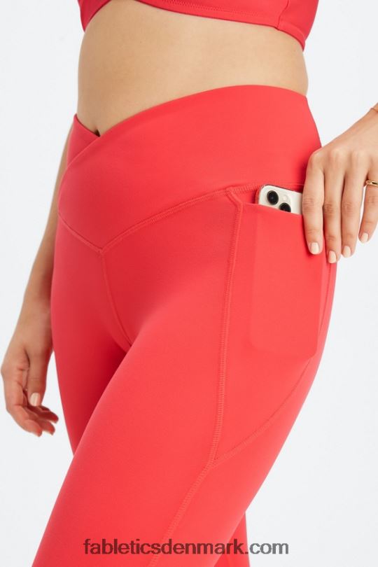 Fabletics Kvinder oasis pureluxe hw crossover 7/8 legging PNX2T931 jordbær rød