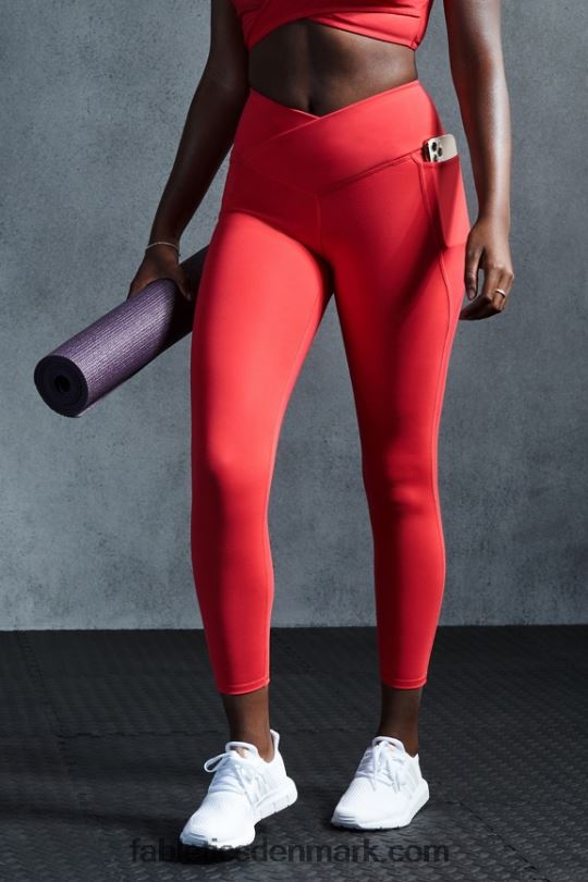 Fabletics Kvinder oasis pureluxe hw crossover 7/8 legging PNX2T931 jordbær rød
