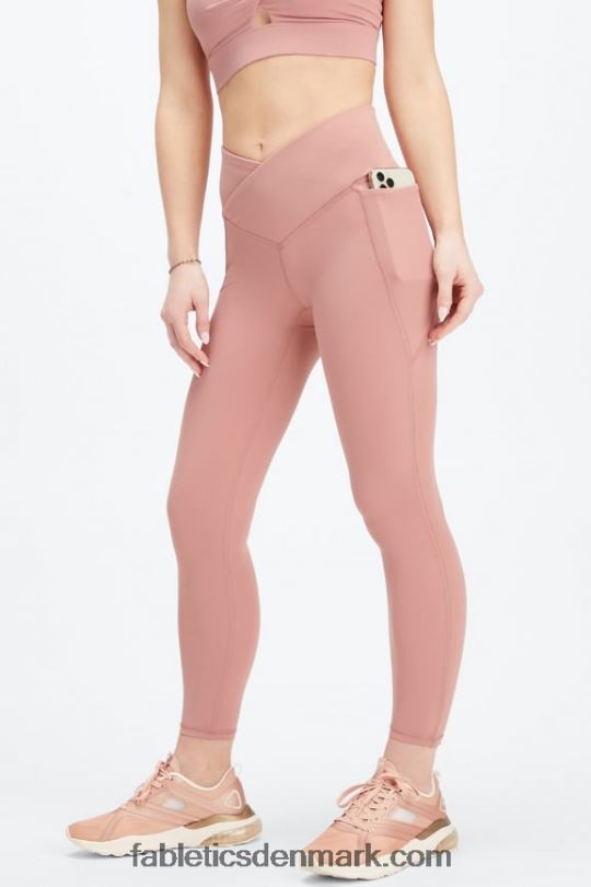 Fabletics Kvinder oasis pureluxe hw crossover 7/8 legging PNX2T934 pink canyon