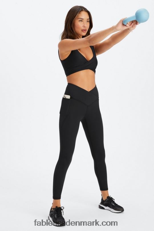 Fabletics Kvinder oasis pureluxe hw crossover 7/8 legging PNX2T948 sort