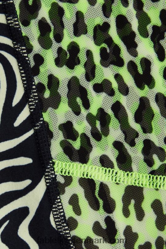 Fabletics Kvinder on-the-go powerhold højtaljet legging 40 PNX2T744 marmoreret zebra/highlighter bølget gepard