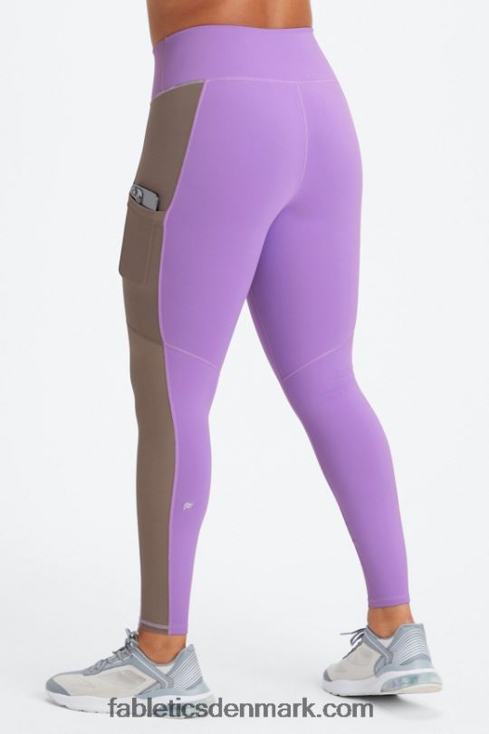 Fabletics Kvinder on-the-go powerhold højtaljet legging 40 PNX2T746 ultraviolet/pilebark