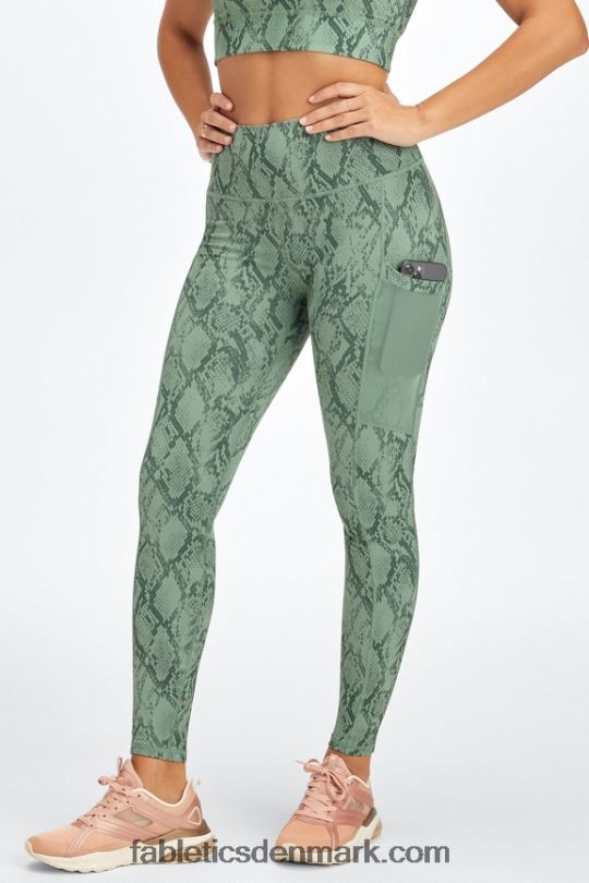 Fabletics Kvinder on-the-go powerhold højtaljet legging 40 PNX2T747 elektrisk kirsebærleopard/elektrisk kirsebær