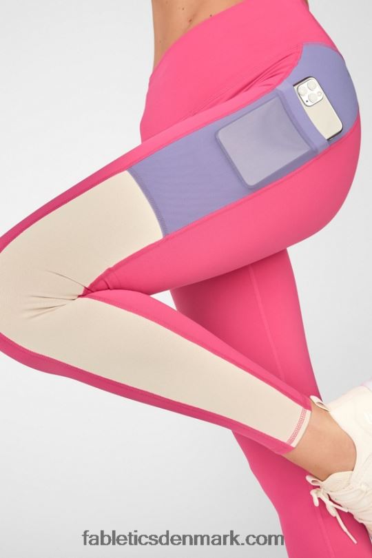 Fabletics Kvinder on-the-go powerhold højtaljet legging 42 PNX2T757 plys pink/violetta/tapioka