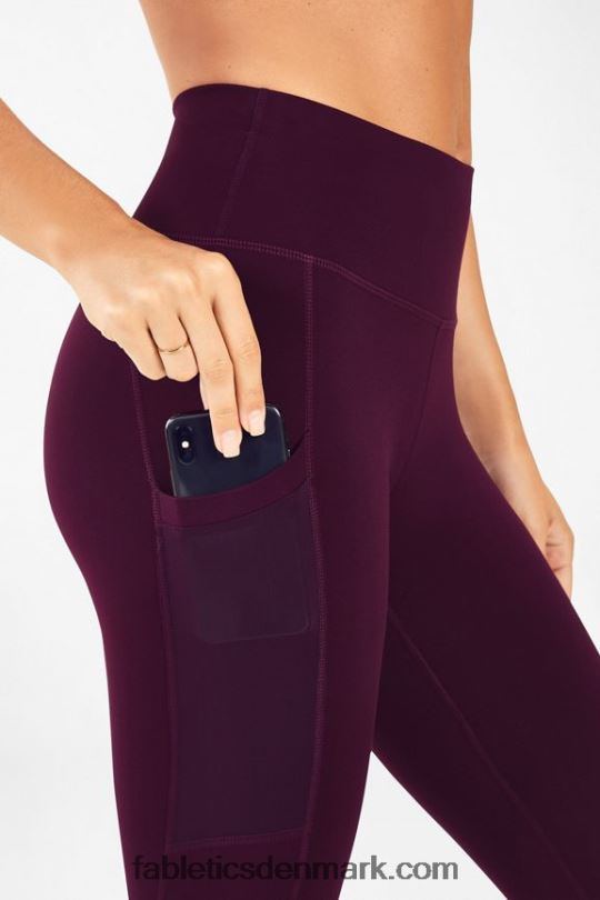 Fabletics Kvinder on-the-go powerhold højtaljet legging 43 PNX2T758 hvid/sort spids
