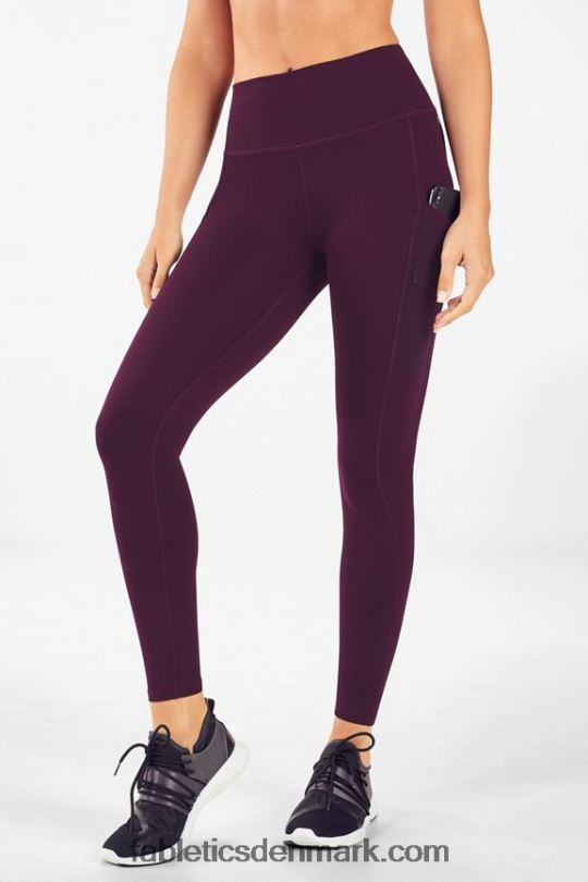 Fabletics Kvinder on-the-go powerhold højtaljet legging 43 PNX2T758 hvid/sort spids