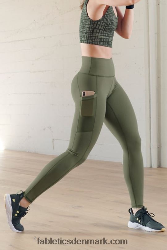Fabletics Kvinder on-the-go powerhold højtaljet legging 44 PNX2T763 mørk twill/mørk mos multi