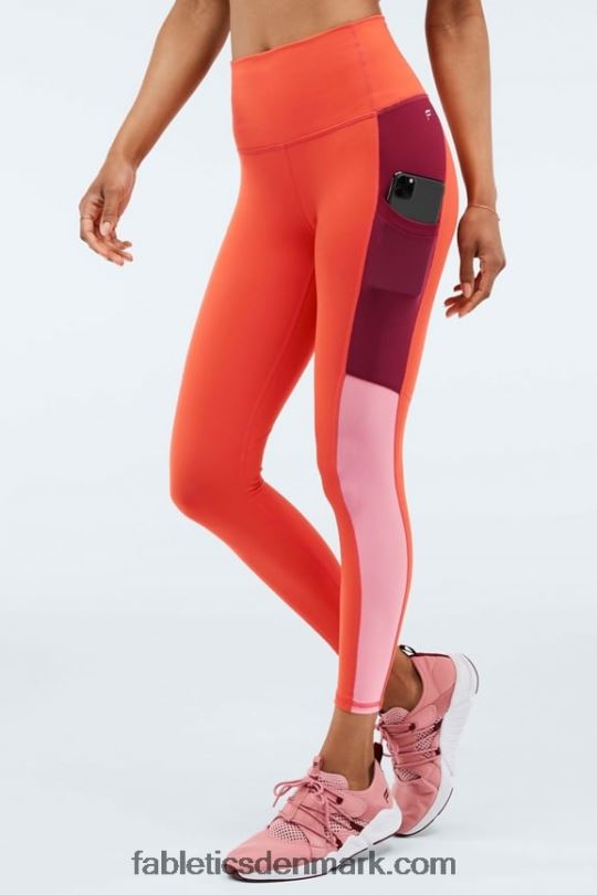 Fabletics Kvinder on-the-go powerhold ultra hw 7/8 legging PNX2T1290 bål/solnedgang/kirsebærsprængning