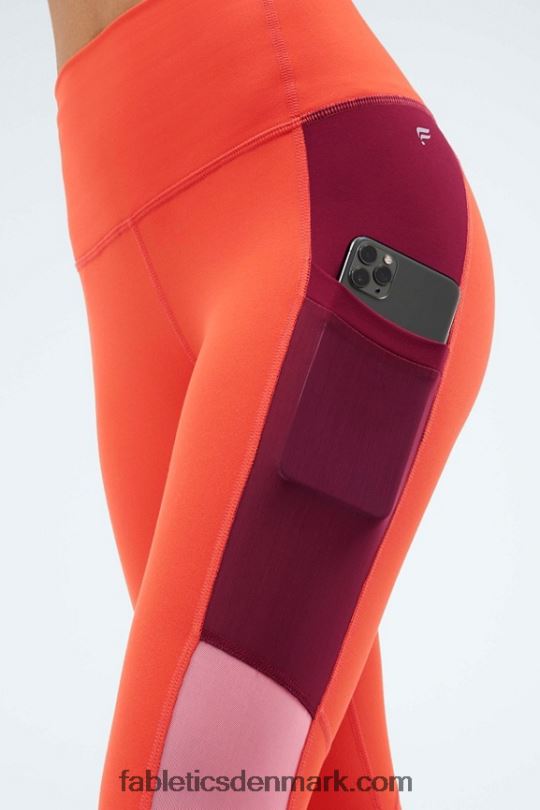 Fabletics Kvinder on-the-go powerhold ultra hw 7/8 legging PNX2T1290 bål/solnedgang/kirsebærsprængning