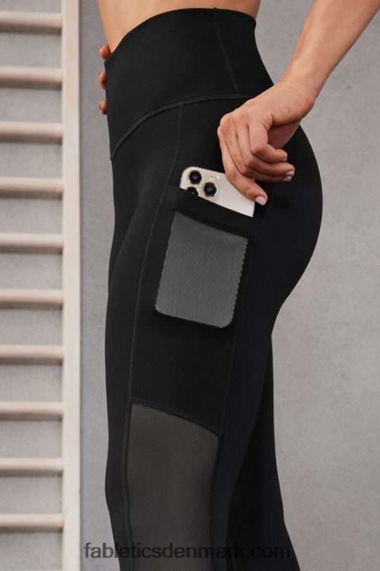 Fabletics Kvinder powerhold højtaljet capri 45 på farten PNX2T768 sort/lilla cosmo