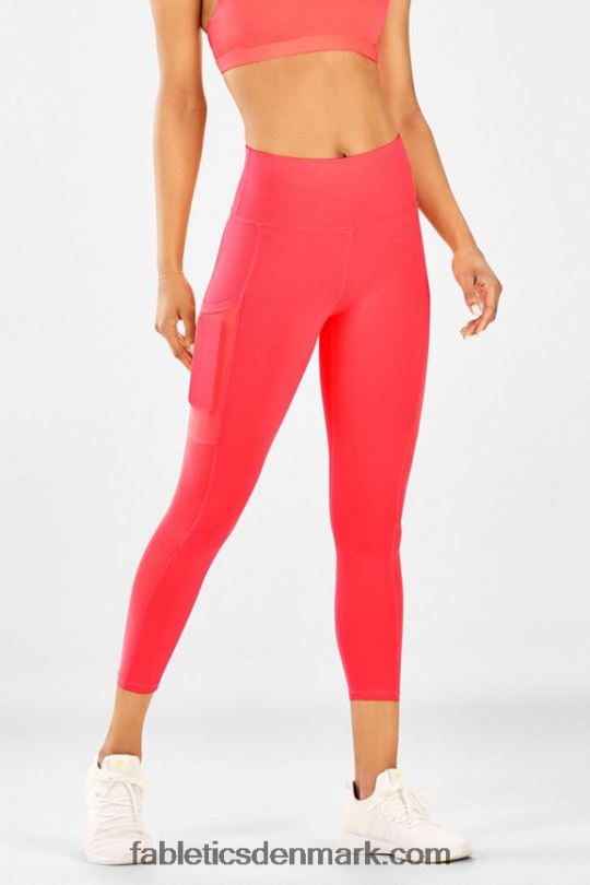 Fabletics Kvinder powerhold højtaljet capri 46 på farten PNX2T777 pop koral