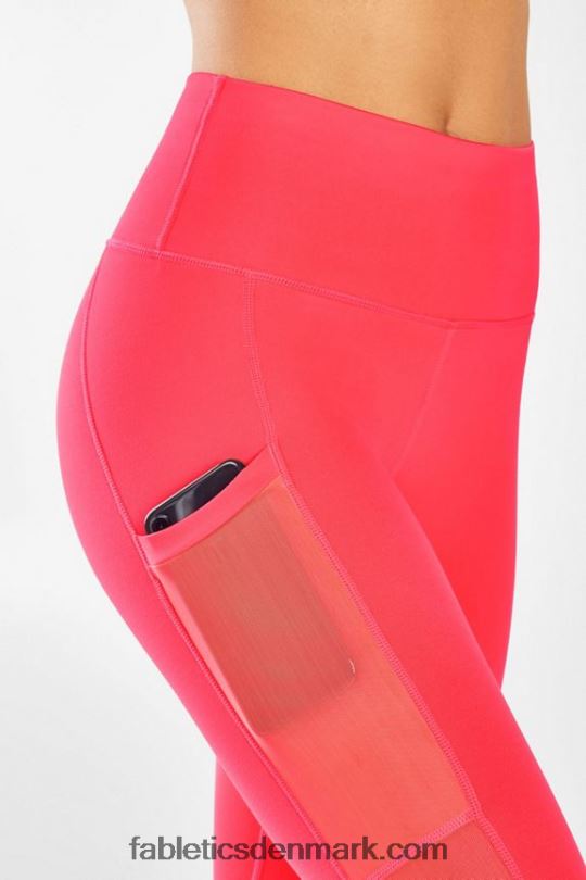 Fabletics Kvinder powerhold højtaljet capri 46 på farten PNX2T777 pop koral