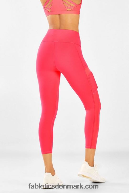 Fabletics Kvinder powerhold højtaljet capri 46 på farten PNX2T777 pop koral