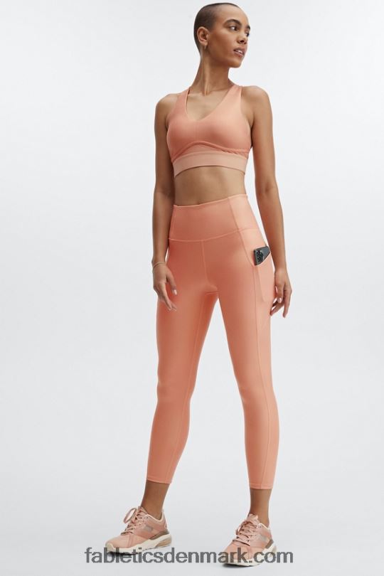 Fabletics Kvinder pureluxe højtaljet iriserende 7/8 legging PNX2T1171 iriserende kobber