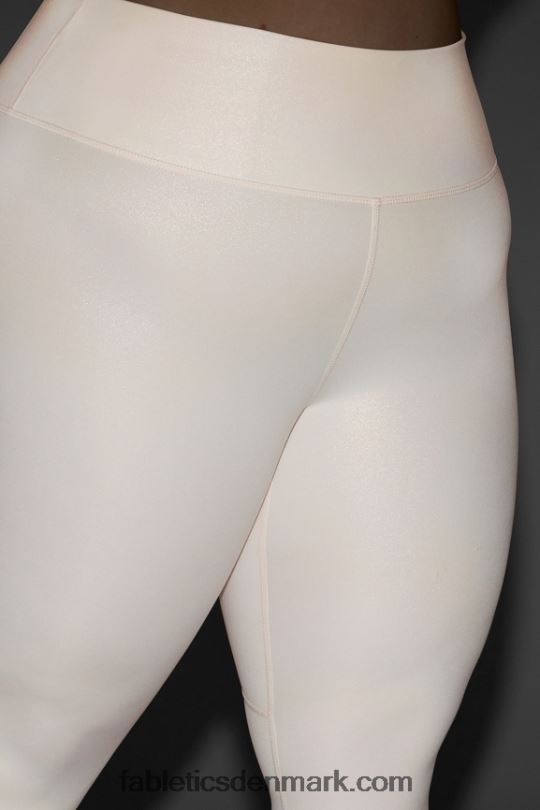 Fabletics Kvinder pureluxe højtaljet iriserende 7/8 legging PNX2T1174 perlemorsfarvet elfenben