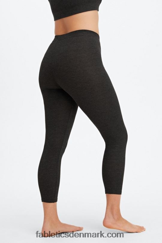 Fabletics Kvinder restoreknit ultra højtaljet 7/8 legging PNX2T1065 sort lyng