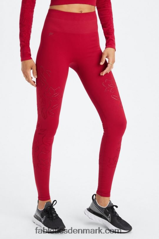 Fabletics Kvinder sømløs legging med høj talje PNX2T1088 dyb rød