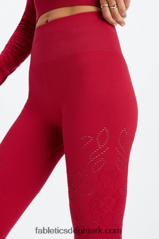 Fabletics Kvinder sømløs legging med høj talje PNX2T1088 dyb rød