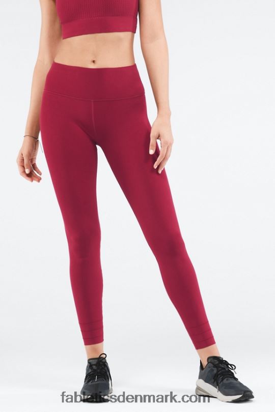 Fabletics Kvinder sculptstrikket legging med høj talje i tilpasset længde PNX2T1216 kirsebær brast