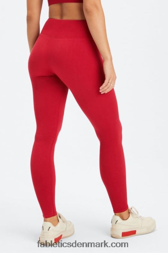 Fabletics Kvinder sky sømløs højtaljet legging PNX2T833 dyb rød/la logo bar