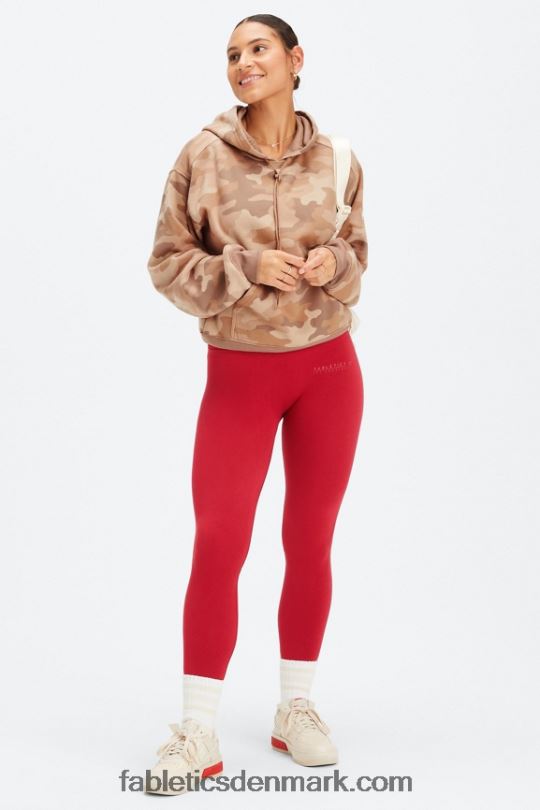 Fabletics Kvinder sky sømløs højtaljet legging PNX2T833 dyb rød/la logo bar
