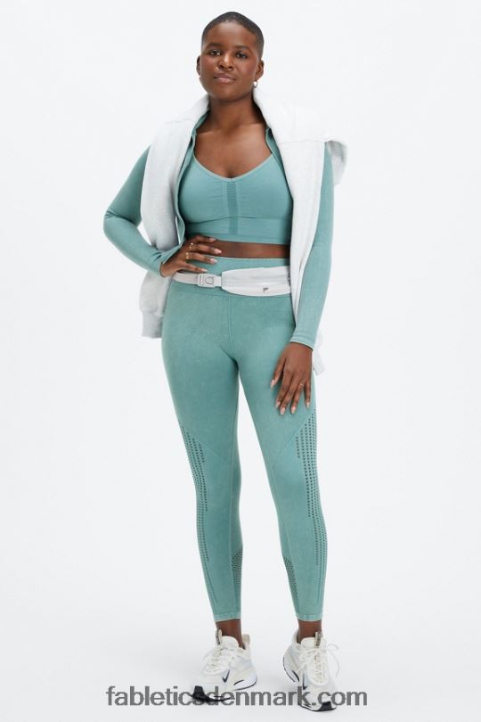Fabletics Kvinder sync sømløs højtaljet 7/8 legging PNX2T1002 vasket arktisk bølge