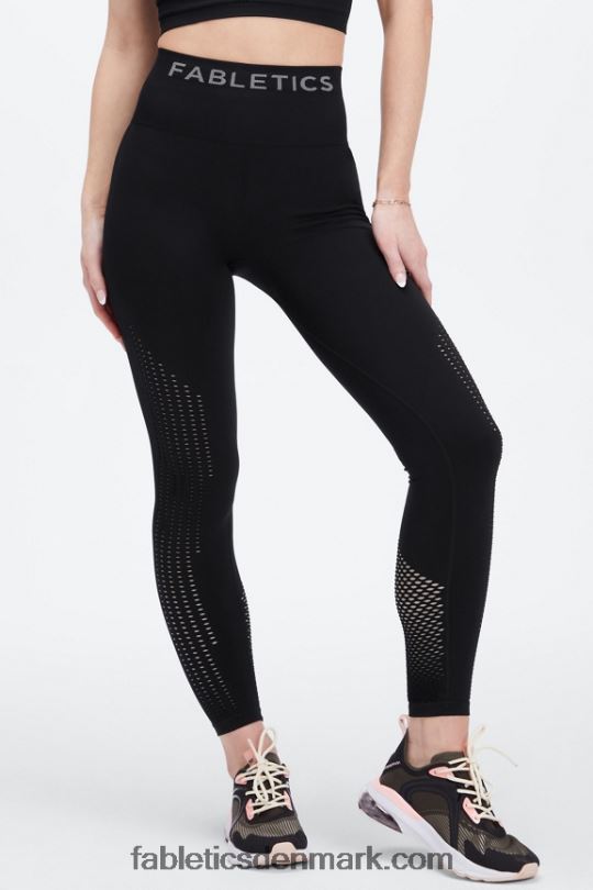 Fabletics Kvinder sync sømløs højtaljet 7/8 legging PNX2T1006 sort/tin