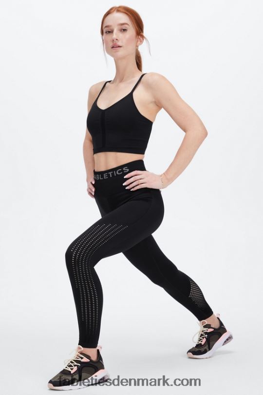 Fabletics Kvinder sync sømløs højtaljet 7/8 legging PNX2T1006 sort/tin