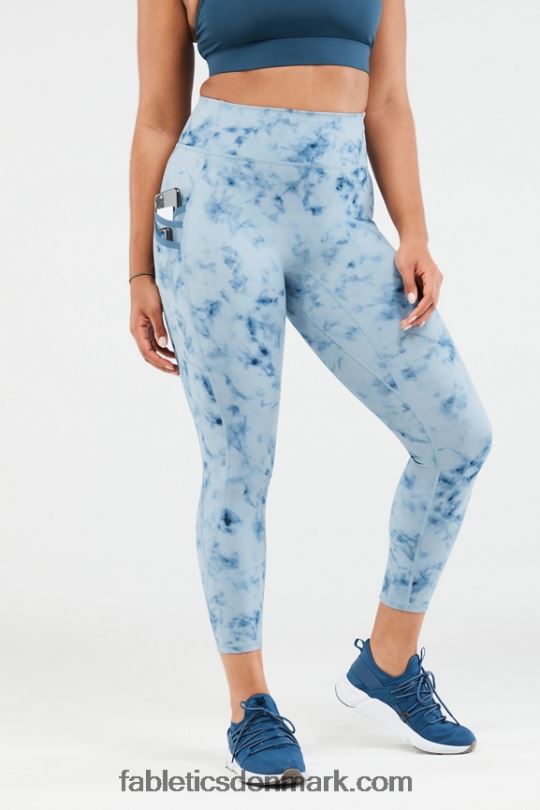 Fabletics Kvinder trinity højtaljet lomme 7/8 PNX2T1302 røgfarvet marmor/blåt jern