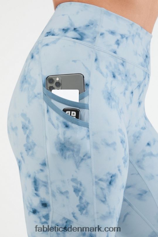 Fabletics Kvinder trinity højtaljet lomme 7/8 PNX2T1302 røgfarvet marmor/blåt jern