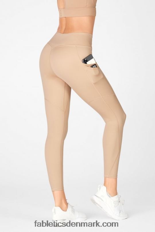Fabletics Kvinder trinity højtaljet lomme 7/8 PNX2T1305 buff