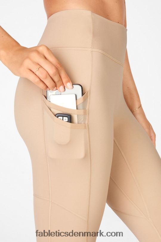 Fabletics Kvinder trinity højtaljet lomme 7/8 PNX2T1305 buff