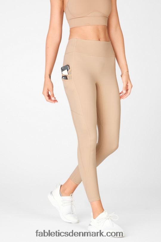 Fabletics Kvinder trinity højtaljet lomme 7/8 PNX2T1305 buff