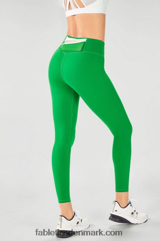 Fabletics Kvinder trinity motion365 højtaljet legging 82 PNX2T1165 kaitoke grøn/hvid