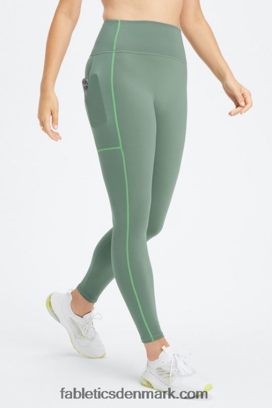 Fabletics Kvinder trinity motion365+ hw utility legging PNX2T1089 røg grønt/surt æble