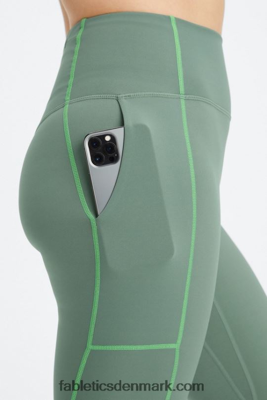 Fabletics Kvinder trinity motion365+ hw utility legging PNX2T1089 røg grønt/surt æble