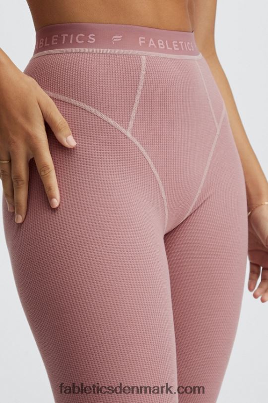 Fabletics Kvinder vaffel højtaljet legging PNX2T1206 terra pink/terra pink logo