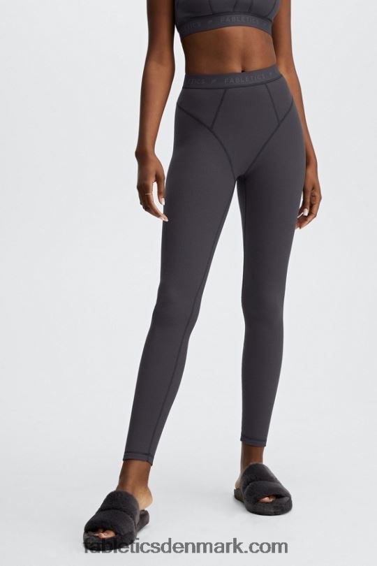 Fabletics Kvinder vaffel højtaljet legging PNX2T1207 tin/tin logo