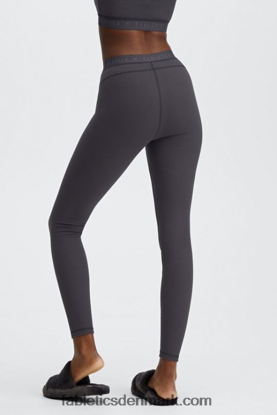 Fabletics Kvinder vaffel højtaljet legging PNX2T1207 tin/tin logo