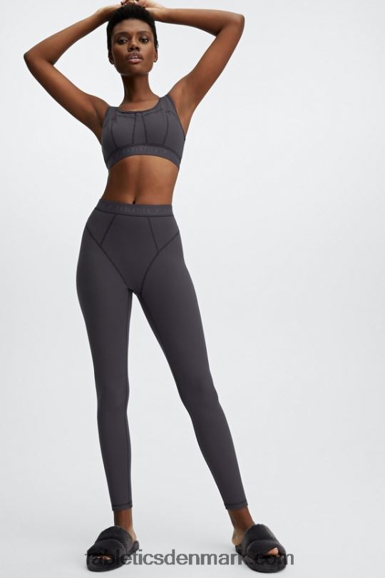 Fabletics Kvinder vaffel højtaljet legging PNX2T1207 tin/tin logo