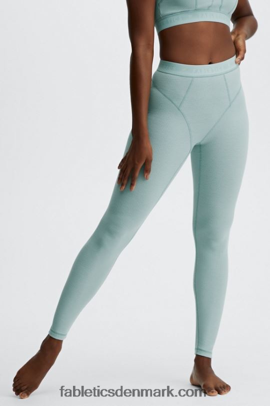 Fabletics Kvinder vaffel højtaljet legging PNX2T1208 silvermist logo