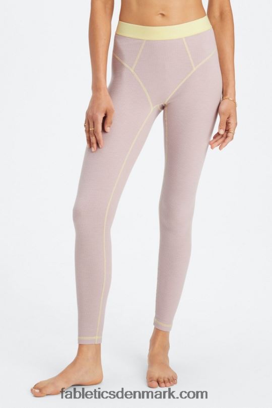 Fabletics Kvinder vaffel legging PNX2T1083 dæmpet lilla/smør