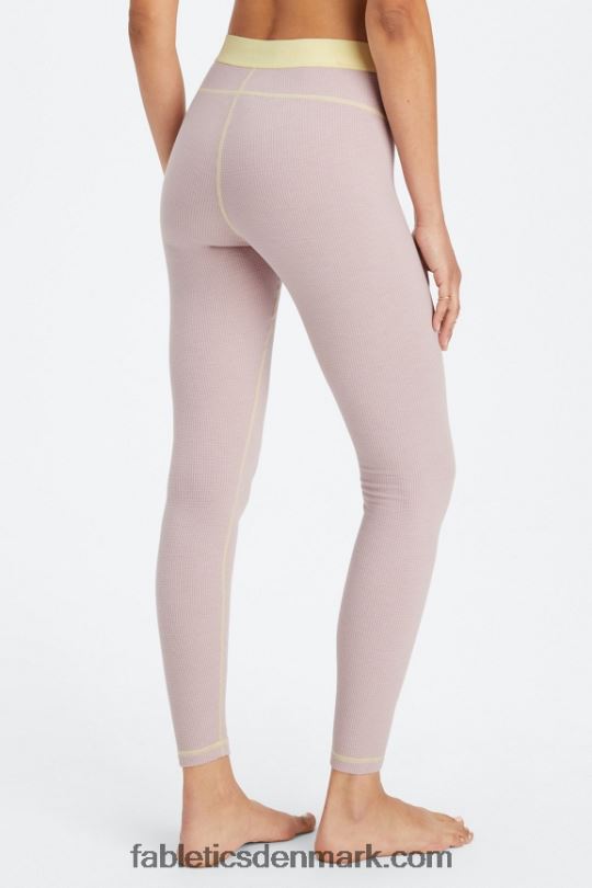 Fabletics Kvinder vaffel legging PNX2T1083 dæmpet lilla/smør