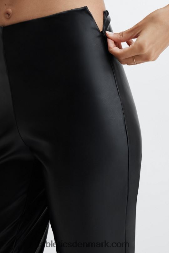 Fabletics Kvinder vegansk højtaljet legging i læder PNX2T1126 sort