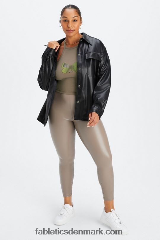 Fabletics Kvinder vegansk læder pull on legging PNX2T1062 pilebark